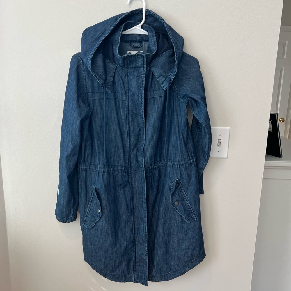 Old Navy Denim Chambray Trench Jacket, Size XS